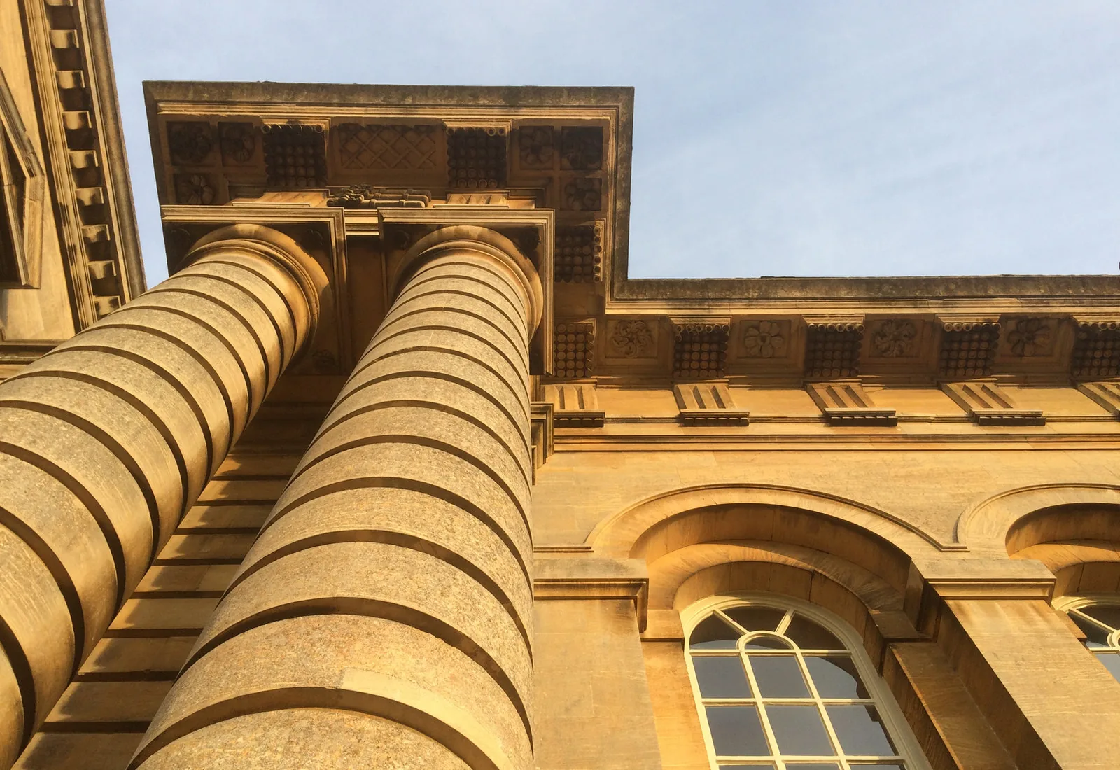 A classical country house facade in Northumberland