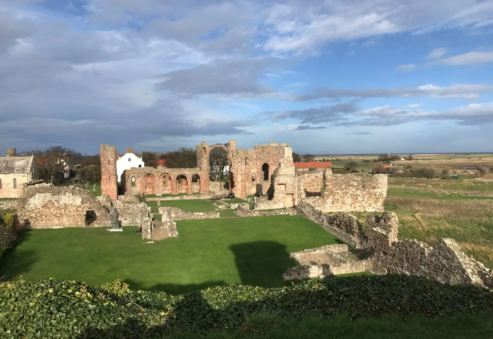 The ruined arches of Lindisfarne Priory on Holy Island